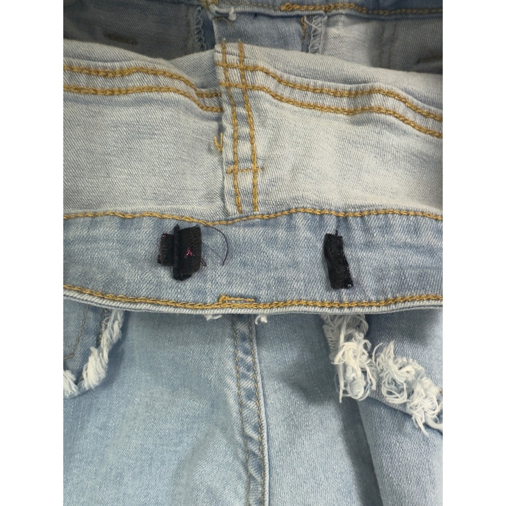 Unbranded Ruffle Flare Jeans Womens 28 Light Blue Frayed Avant Garde Boho Chic - Picture 5 of 9